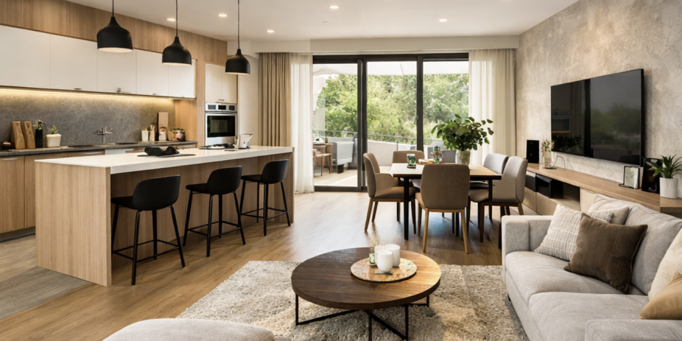 open space soggiorno cucina moderno ristrutturazione